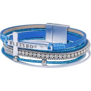 Cross Leather Bracelets Women Boho Christian Jewelry Religious Gift
